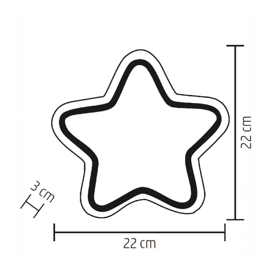 Imagine Decor de masa cu LED-uri, stea din lemn, neon-light, alb cald