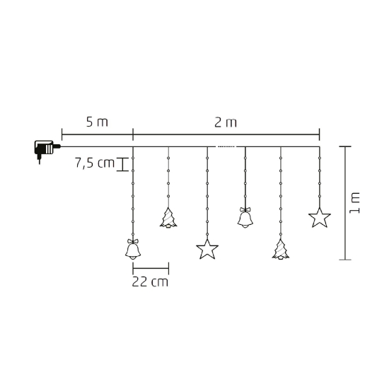 Imagine Perdea de lumini microLED alb rece, 10x figurine