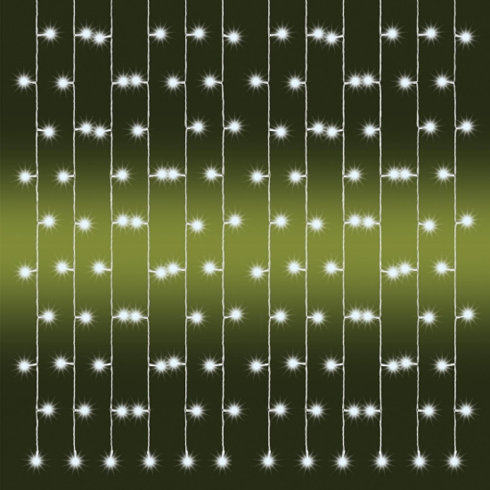 Imagine Perdea de lumini cu LED-uri, pt. exterior, 2m x 1m, 21 ghrlande, 210 buc LED-uri alba rece