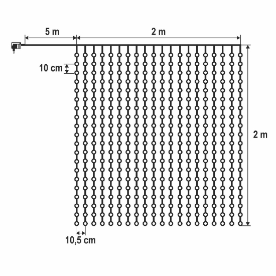 Imagine Perdea luminoasă LED DOT, 2x2 m, alb rece