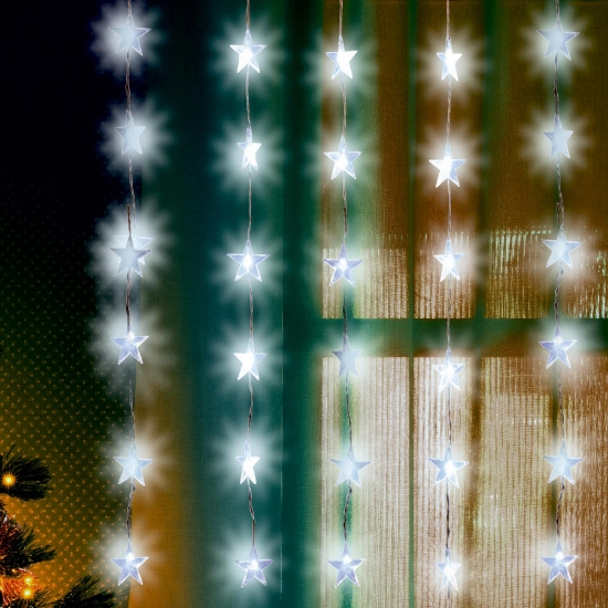 Imagine Perdea de lumini cu LED-uri, decor stele