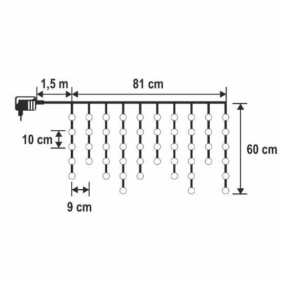 Imagine Perdea luminoasă LED DOT tip țurțur, alb rece