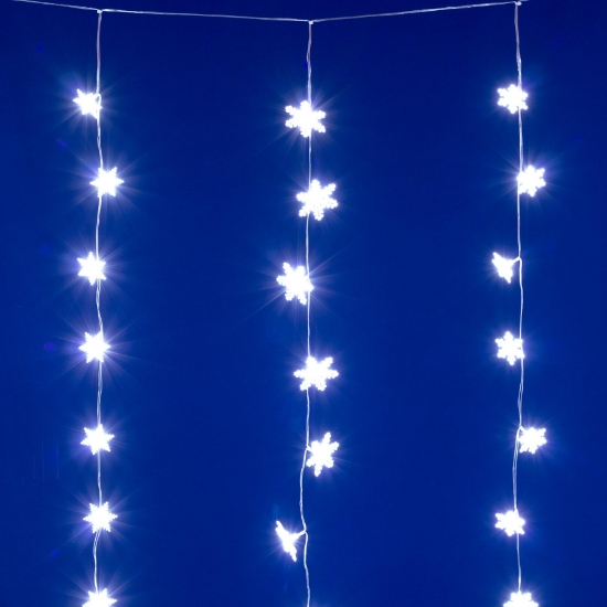 Imagine Perdea luminoasă LED cu fulgi de zăpadă, alb rece