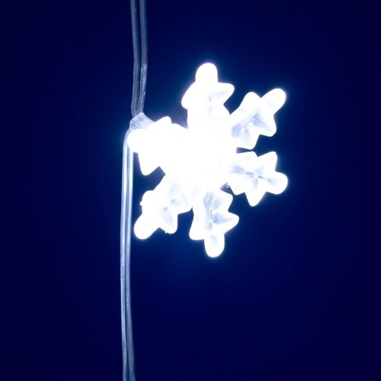 Imagine Perdea luminoasă LED cu fulgi de zăpadă, alb rece