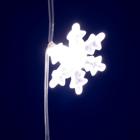 Imagine Perdea luminoasă LED cu fulgi de zăpadă, alb cald