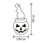 Imagine Halloween dovleac gonflabil, 180 cm, proiector LED in interior
