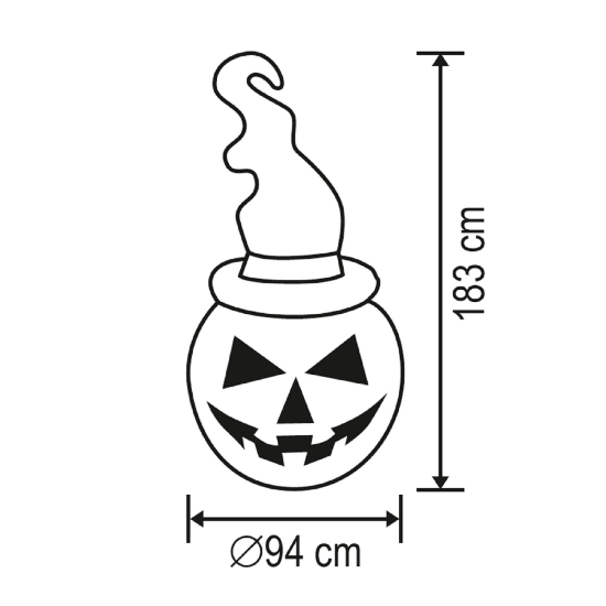 Imagine Halloween dovleac gonflabil, 180 cm, proiector LED in interior