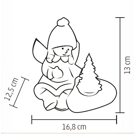 Imagine Figurina ceramica, ingeras cu brad luminat