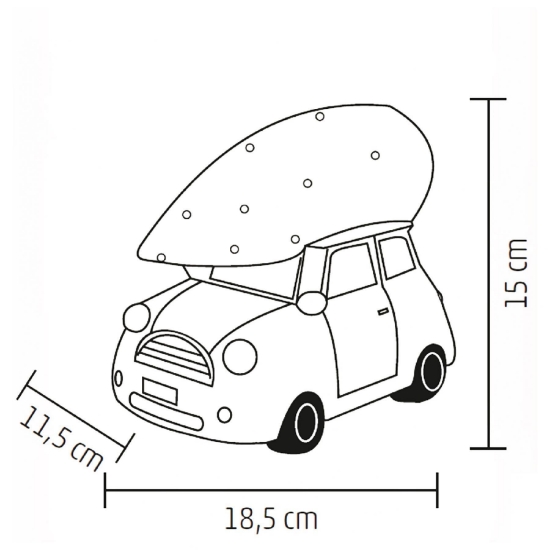 Imagine Figurina ceramica, masinuta alba cu brad