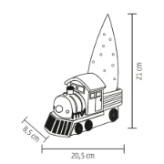 Imagine Figurina ceramica, locomotiva rosie cu brad