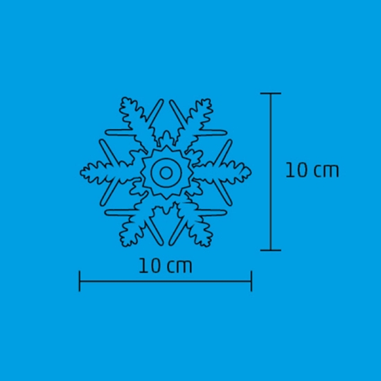 Imagine Decor fereastră fulg de zăpadă pt interior, adeziv, LED alb cu lumină rece, dimensiune:10x3,5cm