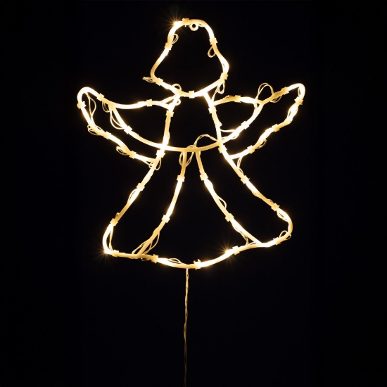 Imagine Decorațiune LED pentru fereastră, înger, temporizator 6/18 ore, adaptor, alb cald