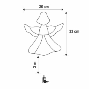 Imagine Decorațiune LED pentru fereastră, înger, temporizator 6/18 ore, adaptor, alb cald