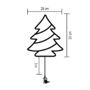 Imagine Decorațiune LED pentru fereastră, brad, temporizator 6/18 ore, adaptor, alb cald