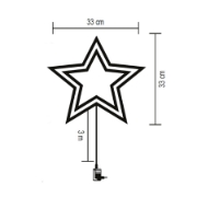 Imagine Decorațiune LED pentru fereastră, stea, temporizator 6/18 ore, adaptor, alba, calda