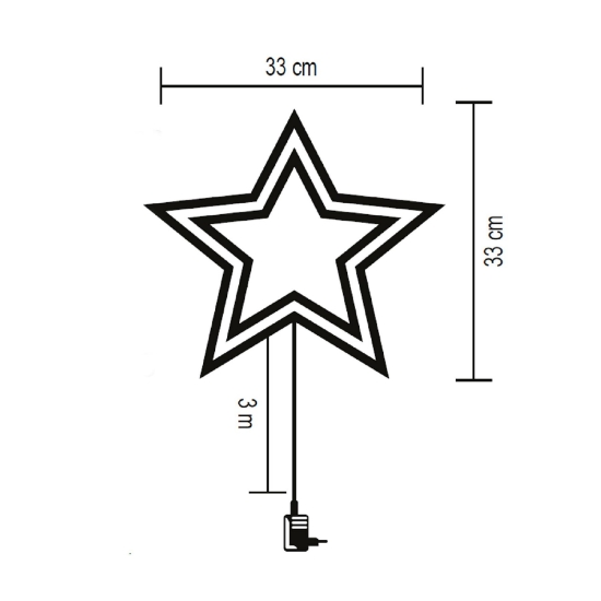 Imagine Decorațiune LED pentru fereastră, stea, temporizator 6/18 ore, adaptor, alba, calda