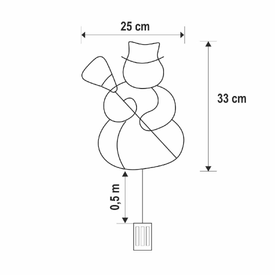 Imagine Decorațiune LED pentru fereastră, om de zăpadă, cu baterii, alb cald