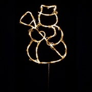Imagine Decorațiune LED pentru fereastră, om de zăpadă, temporizator 6/18 ore, adaptor inclus, alb cald