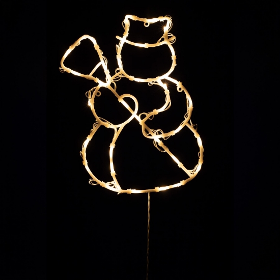 Imagine Decorațiune LED pentru fereastră, om de zăpadă, temporizator 6/18 ore, adaptor inclus, alb cald