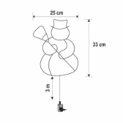 Imagine Decorațiune LED pentru fereastră, om de zăpadă, temporizator 6/18 ore, adaptor inclus, alb cald