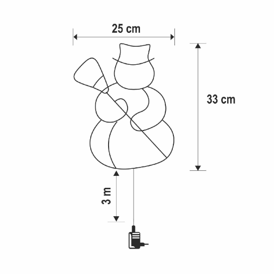Imagine Decorațiune LED pentru fereastră, om de zăpadă, temporizator 6/18 ore, adaptor inclus, alb cald
