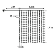 Imagine Perdea luminoasă LED DOT, 1,2 x 1,4 m, alb cald