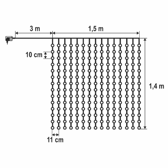Imagine Perdea luminoasă LED DOT, 1,5 x 1,4 m, alb rece