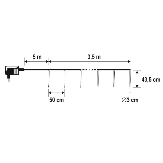 Imagine Ghirlandă luminoasă sloi de gheață, alb rece, adaptor IP44