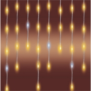 Imagine Perdea luminoasa cu țurțuri de gheață sclipitoare cu LED-uri, pentru exterior, 1200 de LED-uri DOT (albe reci care clipesc printre cele albe calde)
