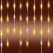 Imagine Perdea luminoasă LED cu sloi degheață strălucitoare, pt exterior, 600 LED-uri DOT (alb rece intermitent între alb cald)