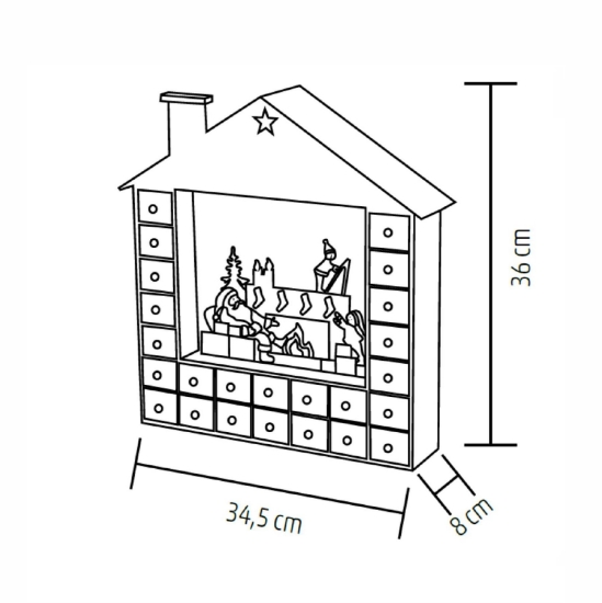 Imagine Calendar de Advent cu LED-uri, din lemn