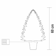 Imagine Brad artificial alimentat cu baterii, cu iluminare LED încorporată, înălțime 60 cm