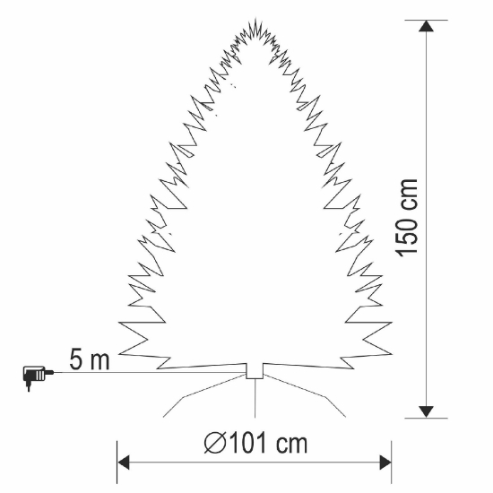Imagine Brad artificial, cu iluminare LED încorporată, înălțime 150 cm