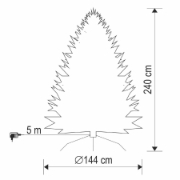 Imagine Brad artificial, cu iluminare LED încorporată, înălțime 240 cm
