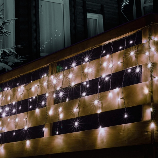 Imagine Perdea de lumini, 100 LED, alb, pt exterior, cu legare in serie