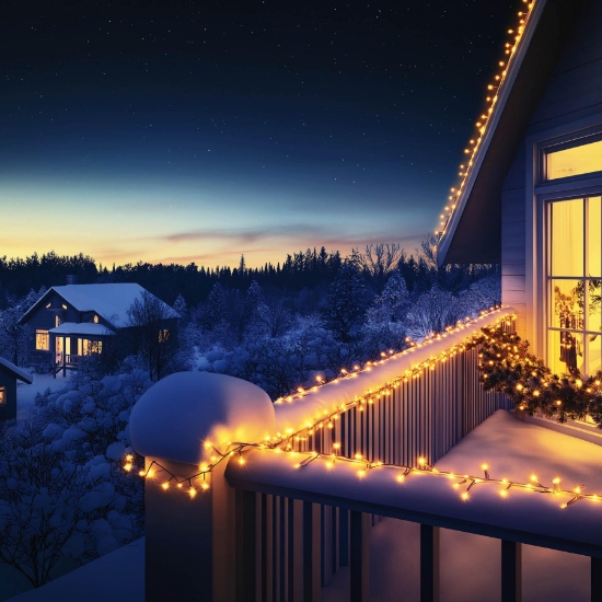 Imagine Ghirlande luminoase, 200 LED-uri, cablu alb, pentru exterior