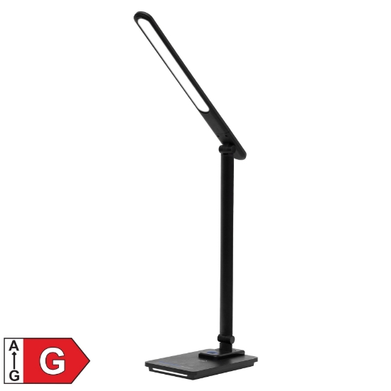 Imagine Lampa de birou LED cu lumina de veghe, metal, negru