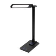 Imagine Lampa de birou LED cu lumina de veghe, metal, negru
