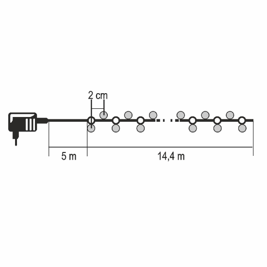 Imagine Ghirlande luminoase cu lumini intermitente, 14,4 m, alb cald, alb rece, IP44