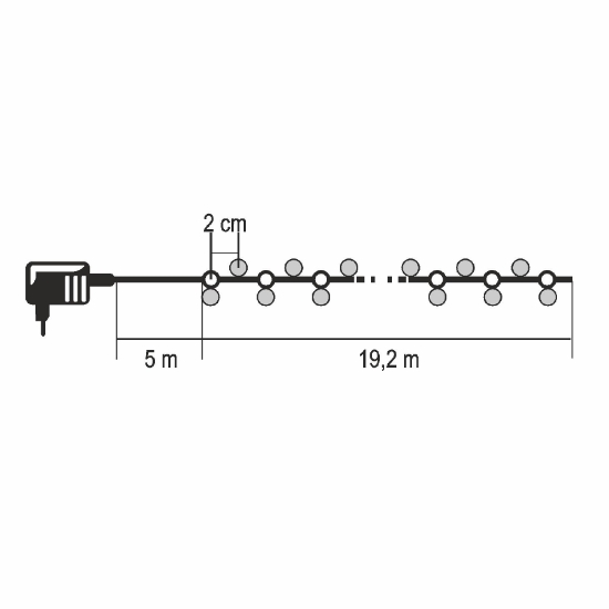 Imagine Ghirlande luminoase cu lumini intermitente, 19,2 m, alb cald, alb rece, IP44