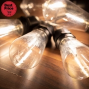 Imagine Ghirlanda party inseriabila, glob "papaya" cu LED vintage, de exterior, 5 m
