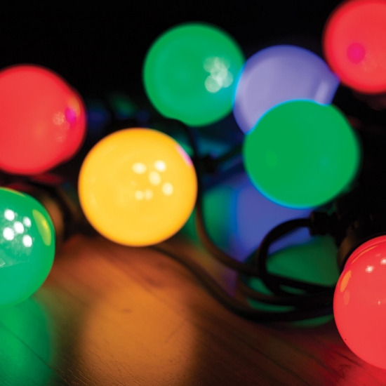 Imagine Ghirlanda cu LED-uri, pt exterior, 30 globuri colorate, 14,5 m