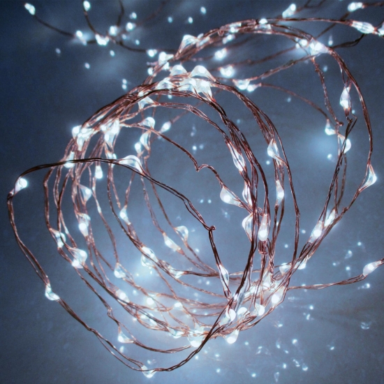 Imagine Ghirlanda microLED, 160 LED, alb rece, de exterior