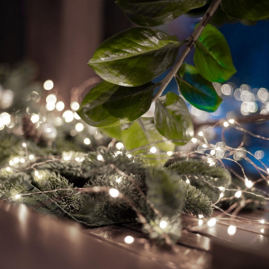 Imagine Ghirlanda luminoasa cu micro LED-uri, temporizator 6/18 ore, 20 micro LED-uri alb rece