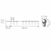 Imagine Ghirlandă luminoasă cu LED-uri, alimentată cu baterii, 20 LED-uri albe calde