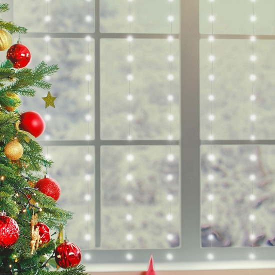 Imagine Perdea de lumini microLED, interior, 3x2m, 10 fire/20xLED, alb rece, 8 progr.