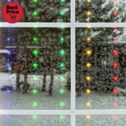 Imagine Perdea de lumini microLED, de interior, 3x2m, 10 ghirlande / 20LED, alb rece, 8 progr
