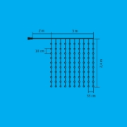 Imagine Perdea de lumini microLED, de interior, 3x2m, 10 ghirlande / 20LED, alb rece, 8 progr