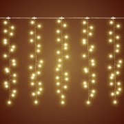 Imagine Perdea de lumini cu LED cluster, alb cald, 8 programe