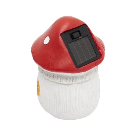 Imagine Lampă solară de grădină, capac ciupercă, 12 bucăți/display, 1 LED alb cald